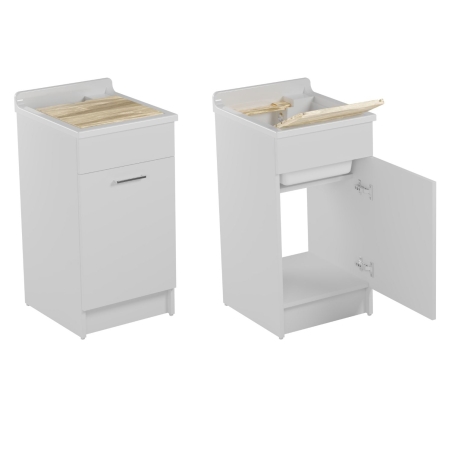 Mobile con lavatoio 45x60x86h cm apertura anta a SX antracite Swash Colavene -1