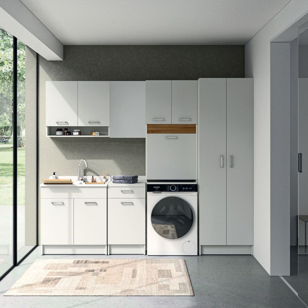 Mobile con lavatoio 45x50x86h cm Swash Colavene Bianco Opaco -3