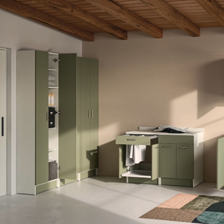 Mobile con lavatoio 50x45x86h cm Swash Colavene verde -3