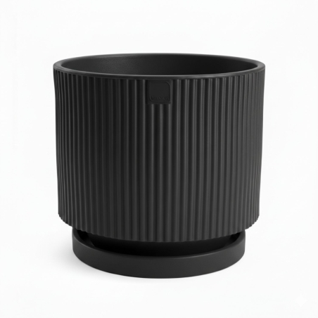 Vaso da giardino Antracite Monacis Vertigo in polietilene -2
