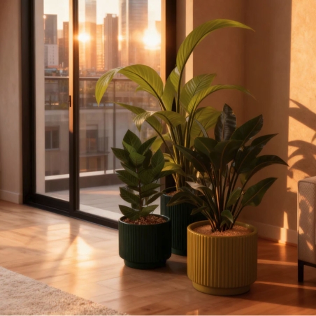 Vaso da giardino Antracite Monacis Vertigo in polietilene -3