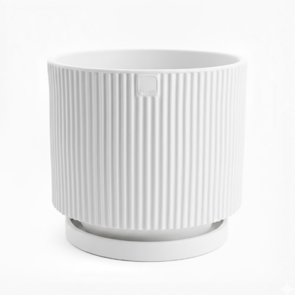 Vaso da giardino Bianco Monacis Vertigo in polietilene -3