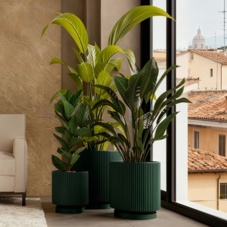 Vaso da giardino Verde Lago Monacis Vertigo in polietilene -1