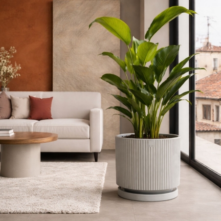 Vaso da giardino Grigio Perla Monacis Vertigo in polietilene -1