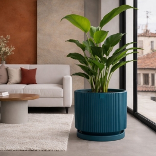 Vaso da giardino Blu Petrolio Monacis Vertigo in polietilene