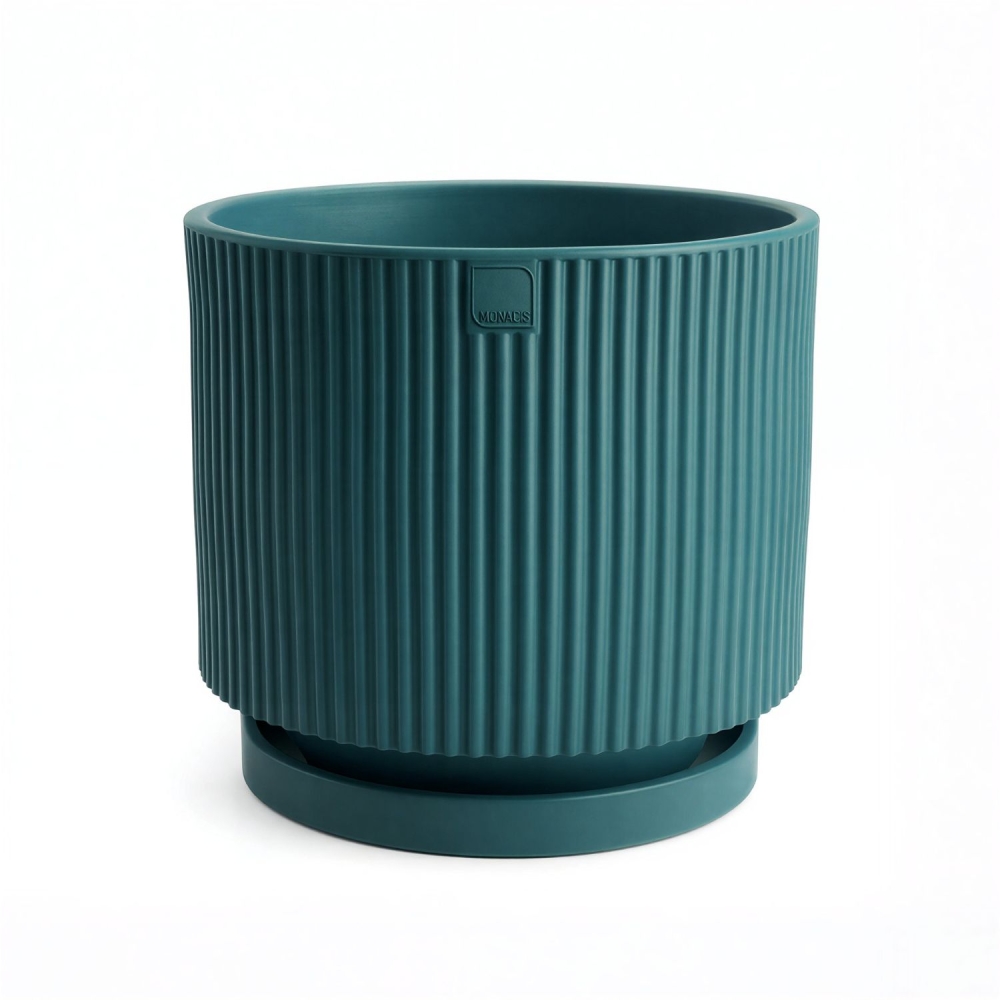 Vaso da giardino Blu Petrolio Monacis Vertigo in polietilene -3