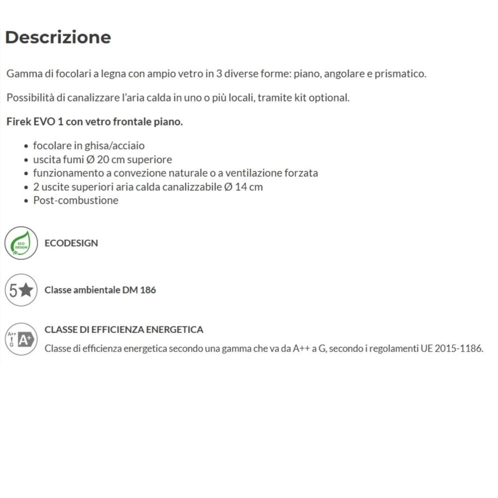 Caminetto frontale Ventilazione forzata 818310 EK63 FIREK 1 EVO Edilkamin -3