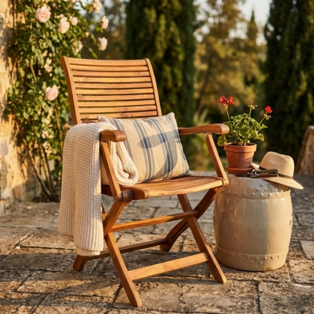 Poltrona in legno di acacia richiudibile salvaspazio con braccioli - RivieraEDENYA