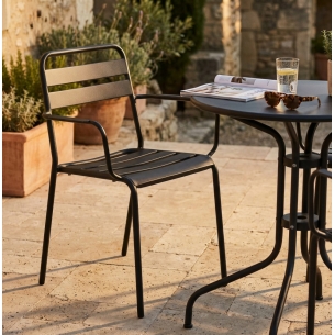 Sedia da giardino impilabile in metallo grigio BristolEDENYA