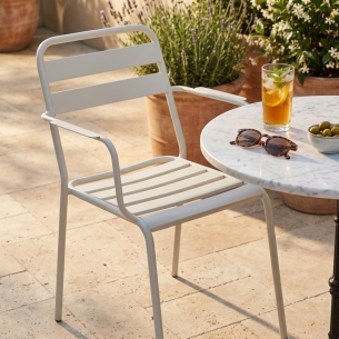 Sedia da giardino impilabile in metallo tortora BristolEDENYA