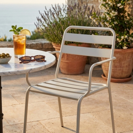 Sedia da giardino impilabile in metallo tortora BristolEDENYA