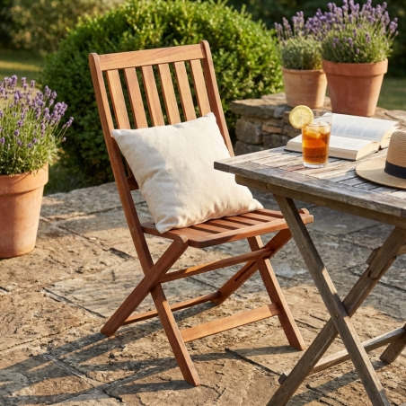 Sedia in legno pieghevole da giardino senza braccioli - DianaEDENYA