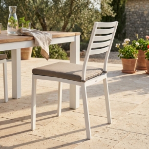 Sedia da giardino in alluminio con cuscino Formentera - BiancaEDENYA