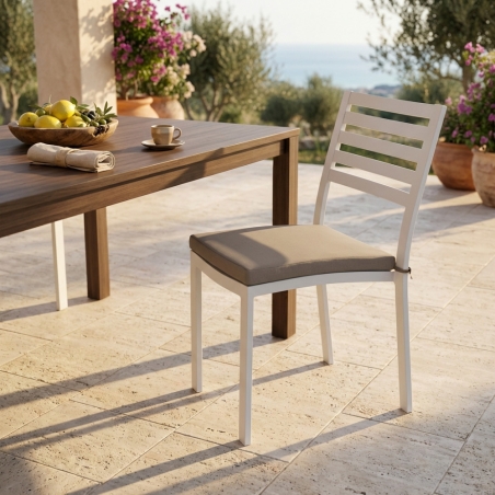 Sedia da giardino in alluminio con cuscino Formentera - BiancaEDENYA