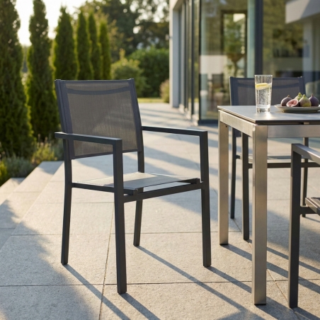 Poltrona con braccioli impilabile da giardino Jamaica - TaupeEDENYA