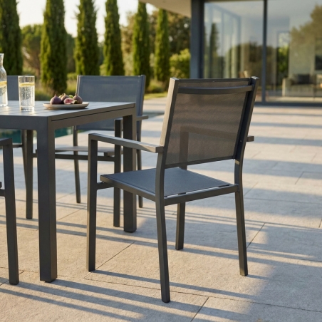 Poltrona con braccioli impilabile da giardino Jamaica - TaupeEDENYA