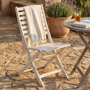 Sedia in legno di Acacia massiccio bianca - SerenaEDENYA