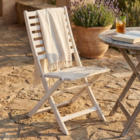 Sedia in legno di Acacia massiccio bianca - SerenaEDENYA