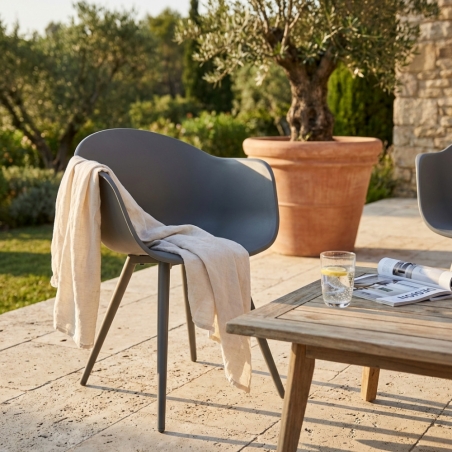 Sedia in polipropilene con gambe in alluminio taupe SestriereEDENYA