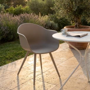 Sedia in polipropilene con gambe in alluminio tortora SestriereEDENYA
