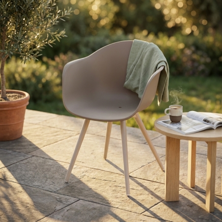 Sedia in polipropilene con gambe in alluminio tortora SestriereEDENYA