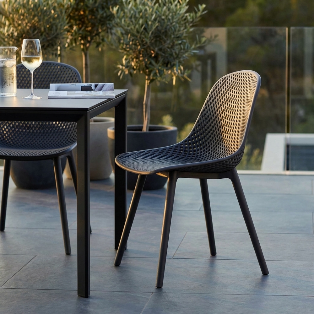 Sedia in polipropilene taupe VichyEDENYA