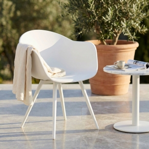 Sedia in polipropilene con gambe in alluminio bianca SestriereEDENYA