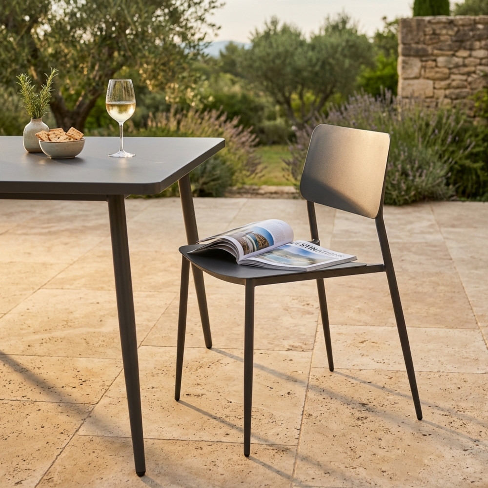 Sedia impilabile da esterno in polipropilene taupe VegaEDENYA