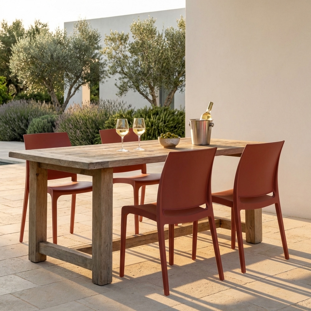 Sedia impilabile in polipropilene Rossa VolgaEDENYA