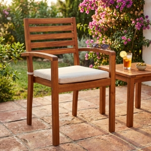 Poltrona in legno di Acacia massiccio Impilabile da giardino MinervaEDENYA