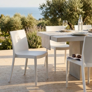 Sedia giardino in polipropilene Bianca - PerlaEDENYA