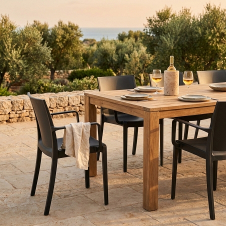 Sedia in polipropilene da esterno con braccioli antracite VictoriaEDENYA