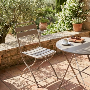 Sedia pieghevole da giardino in metallo tortora BristolEDENYA