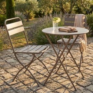 Sedia pieghevole da giardino in metallo taupe BristolEDENYA