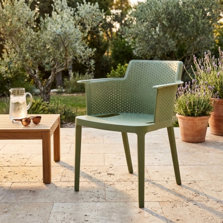 Poltrona da giardino impilabile in polipropilene verde scuro CathyEDENYA