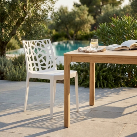 Sedia impilabile da esterno bianco MatrixEDENYA