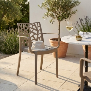 Sedia da giardino impilabile taupe MatrixEDENYA