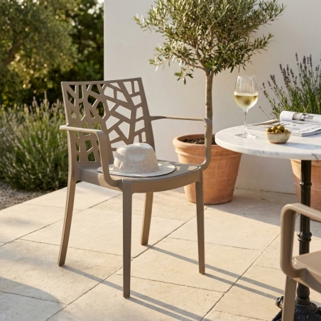 Sedia da giardino impilabile taupe MatrixEDENYA
