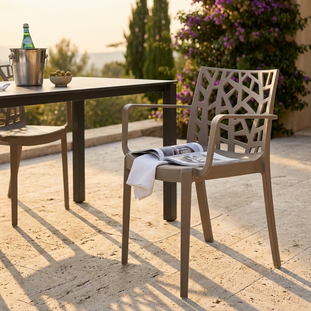 Sedia da giardino impilabile taupe MatrixEDENYA