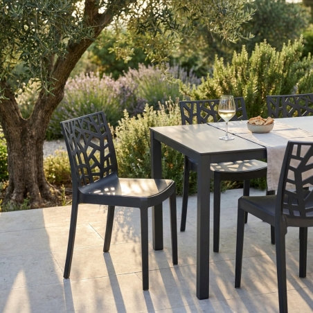 Sedia da giardino impilabile nera MatrixEDENYA