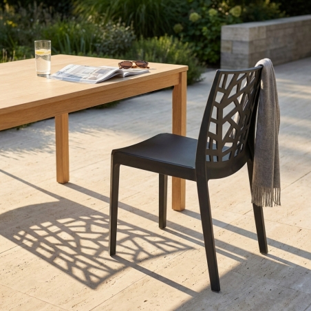 Sedia da giardino impilabile nera MatrixEDENYA