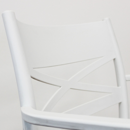 Sedia impilabile con braccioli in polipropilene bianca - DARLEENEDENYA