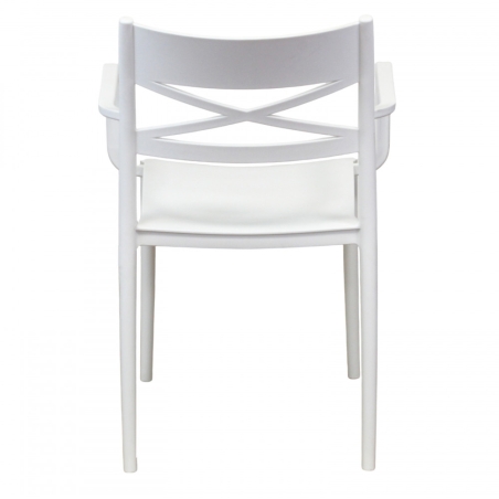 Sedia impilabile con braccioli in polipropilene bianca - DARLEENEDENYA