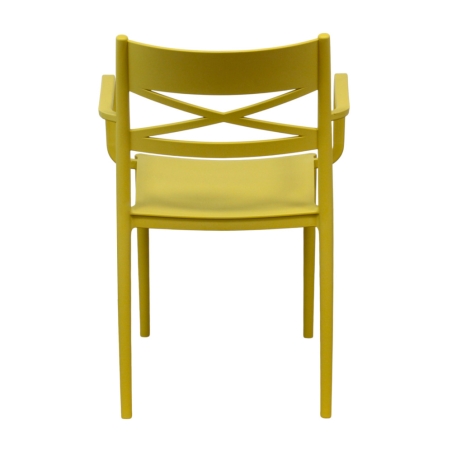Sedia impilabile con braccioli in polipropilene gialla - DARLEENEDENYA