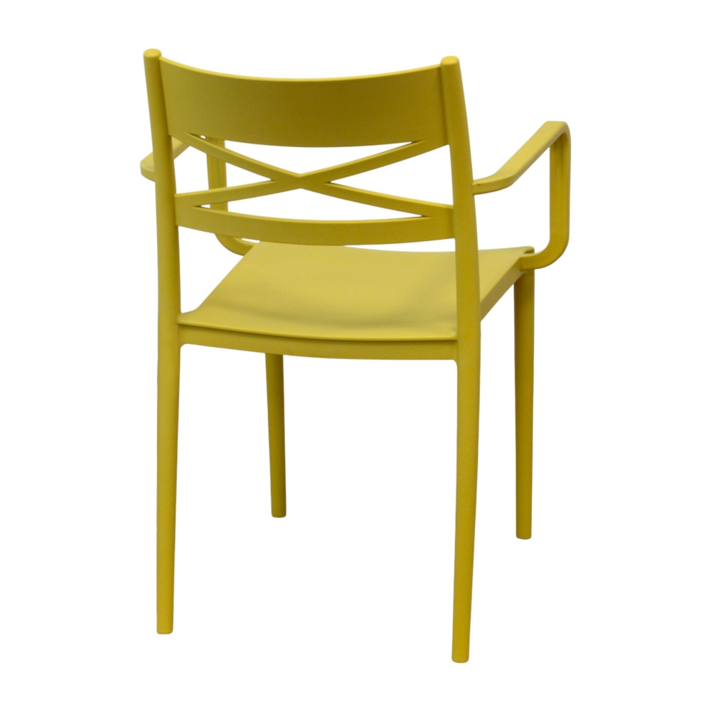 Sedia impilabile con braccioli in polipropilene gialla - DARLEENEDENYA