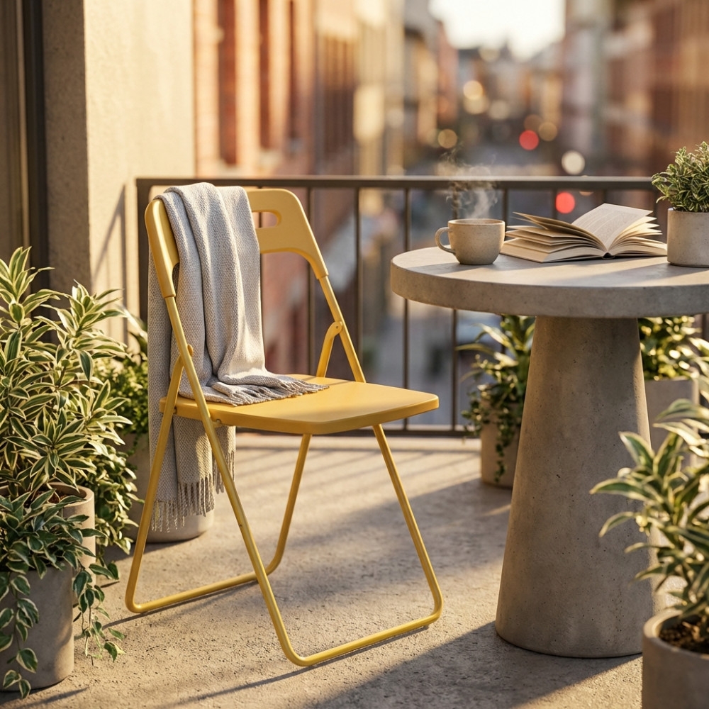Sedia pieghevole in polipropilene gialla - ELISABETHEDENYA