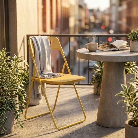 Sedia pieghevole in polipropilene gialla - ELISABETHEDENYA