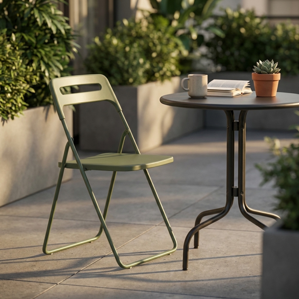 Sedia pieghevole in polipropilene verde - ELISABETHEDENYA