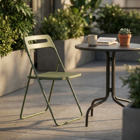 Sedia pieghevole in polipropilene verde - ELISABETHEDENYA