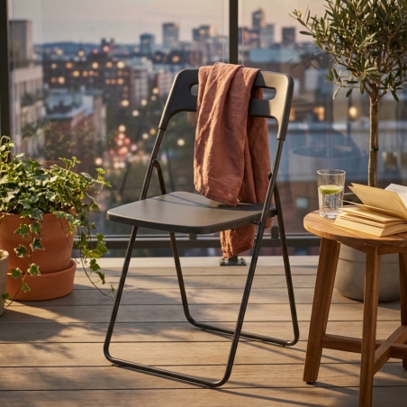 Sedia pieghevole in polipropilene antracite - ELISABETHEDENYA